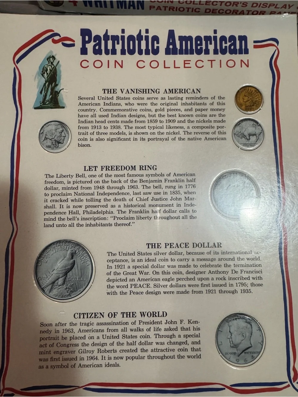 Whitman America's Heritage Coin Display Cards - Patriotic Blue and Red